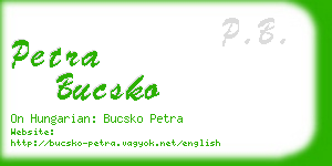 petra bucsko business card